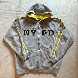 Officially Licensed NYPD New York Police Dept Men’s Full-Zip Hoodie, Gray, Sz L